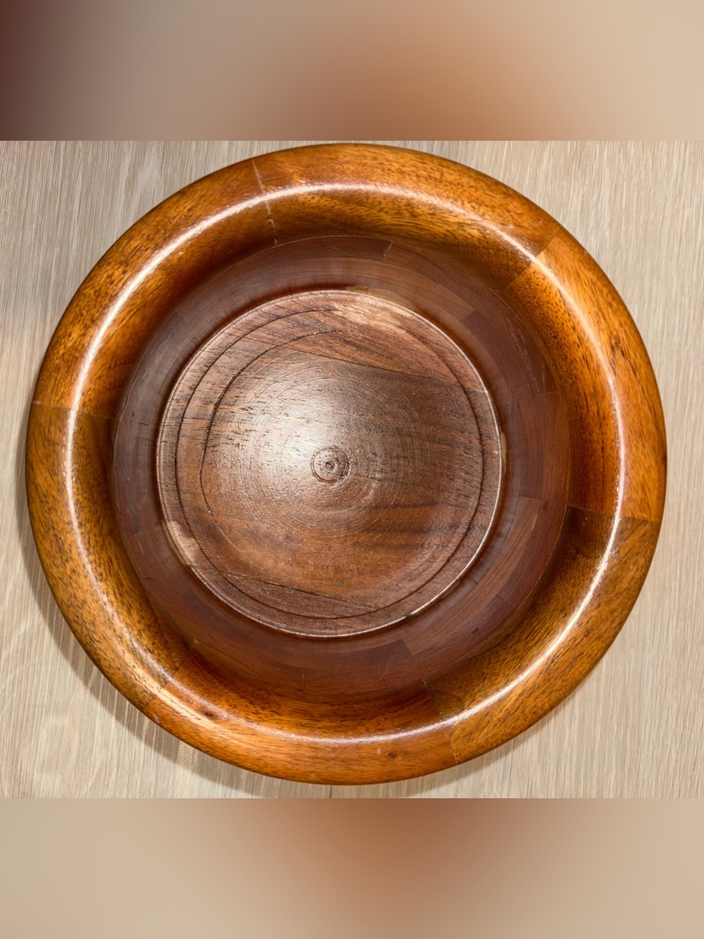 Handcrafted Wooden Bowl - Warm Natural Wood Tones